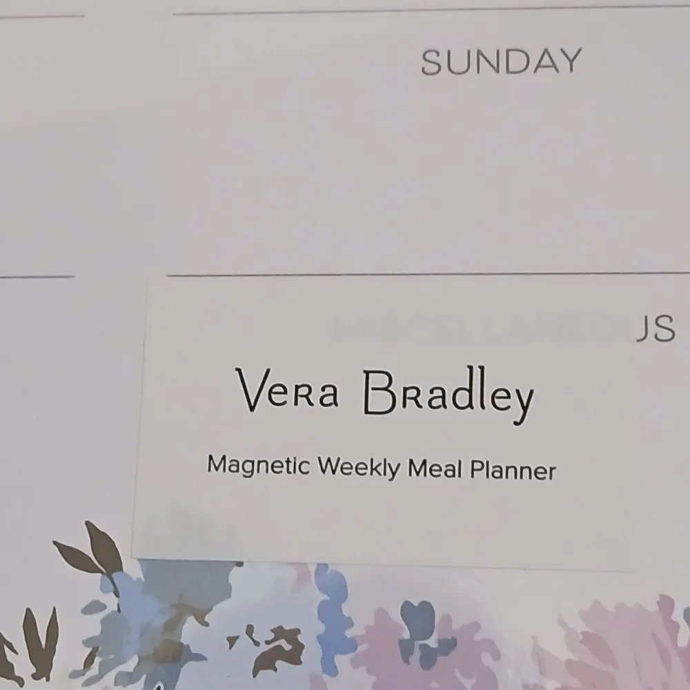 Vera Bradley Magnetic Weekly Menu Planner Chrysanthemum Crush